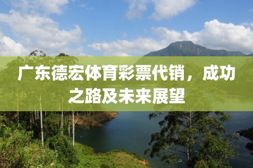 广东德宏体育彩票代销，成功之路及未来展望